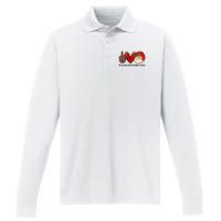 Peace Love Christmas Funny Santa Claus Happy Xmas Performance Long Sleeve Polo