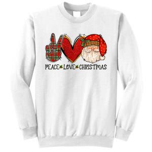 Peace Love Christmas Funny Santa Claus Happy Xmas Sweatshirt