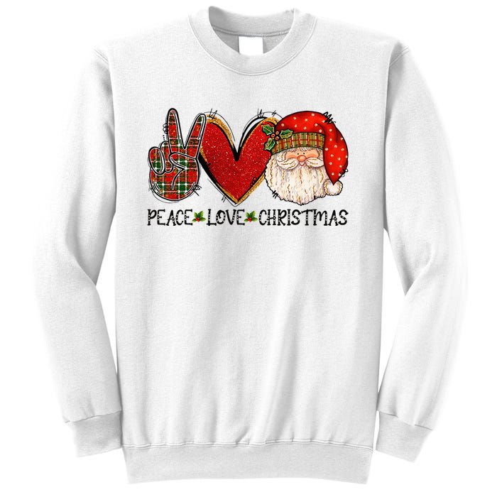 Peace Love Christmas Funny Santa Claus Happy Xmas Sweatshirt