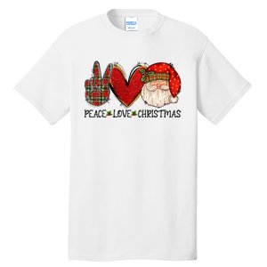 Peace Love Christmas Funny Santa Claus Happy Xmas Tall T-Shirt