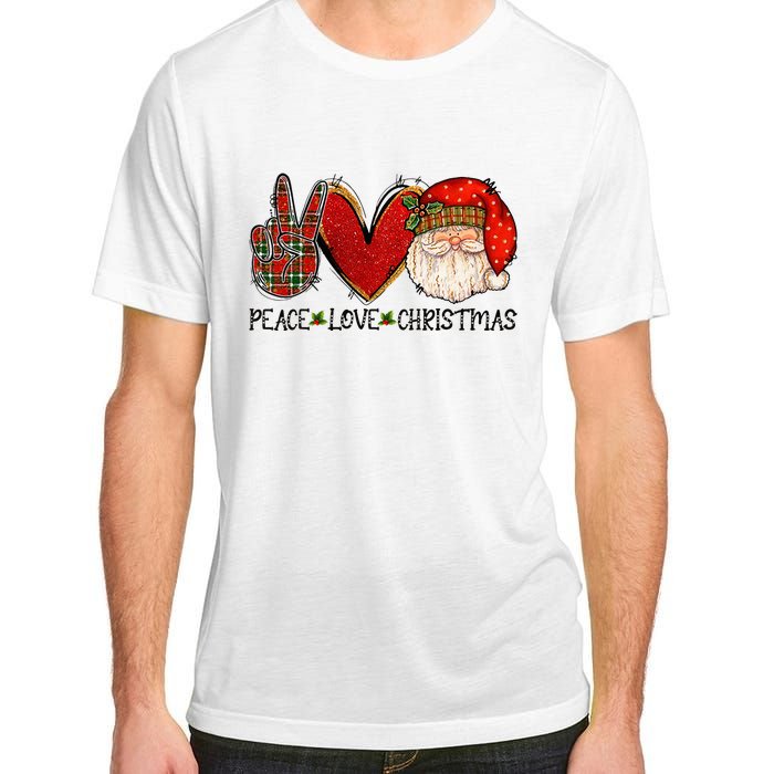 Peace Love Christmas Funny Santa Claus Happy Xmas Adult ChromaSoft Performance T-Shirt