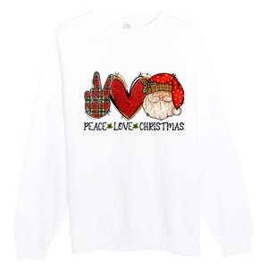 Peace Love Christmas Funny Santa Claus Happy Xmas Premium Crewneck Sweatshirt