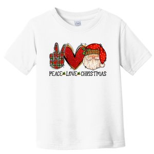 Peace Love Christmas Funny Santa Claus Happy Xmas Toddler T-Shirt