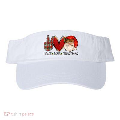 Peace Love Christmas Funny Santa Claus Happy Xmas Valucap Bio-Washed Visor
