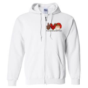 Peace Love Christmas Funny Santa Claus Happy Xmas Full Zip Hoodie