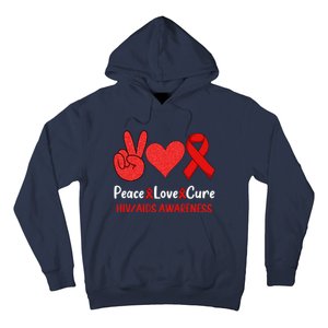 Peace Love Cure World Aids Day HIV/AIDS Awareness Hoodie