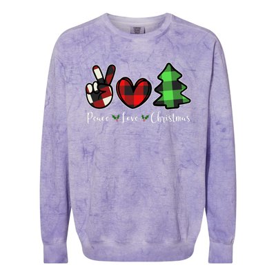 Peace Love Christmas Holiday Festive Gift Colorblast Crewneck Sweatshirt