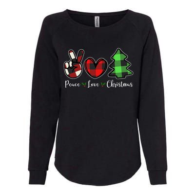 Peace Love Christmas Holiday Festive Gift Womens California Wash Sweatshirt