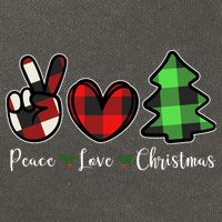 Peace Love Christmas Holiday Festive Gift Cotton Canvas Backpack