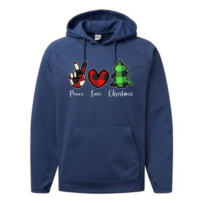 Peace Love Christmas Holiday Festive Gift Performance Fleece Hoodie