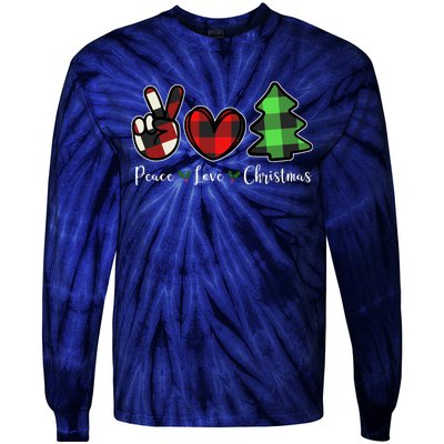 Peace Love Christmas Holiday Festive Gift Tie-Dye Long Sleeve Shirt