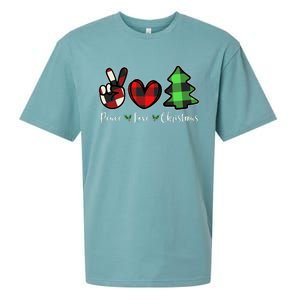 Peace Love Christmas Holiday Festive Gift Sueded Cloud Jersey T-Shirt