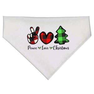 Peace Love Christmas Holiday Festive Gift USA-Made Doggie Bandana