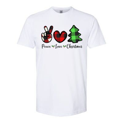 Peace Love Christmas Holiday Festive Gift Softstyle CVC T-Shirt