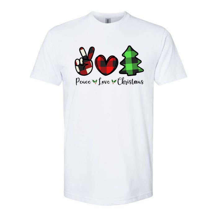 Peace Love Christmas Holiday Festive Gift Softstyle CVC T-Shirt