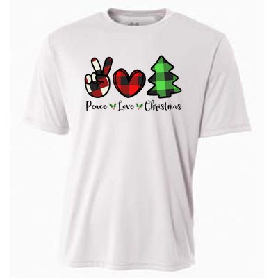 Peace Love Christmas Holiday Festive Gift Cooling Performance Crew T-Shirt