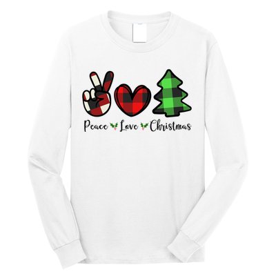 Peace Love Christmas Holiday Festive Gift Long Sleeve Shirt