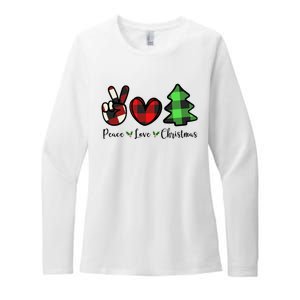 Peace Love Christmas Holiday Festive Gift Womens CVC Long Sleeve Shirt