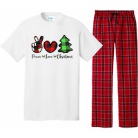 Peace Love Christmas Holiday Festive Gift Pajama Set