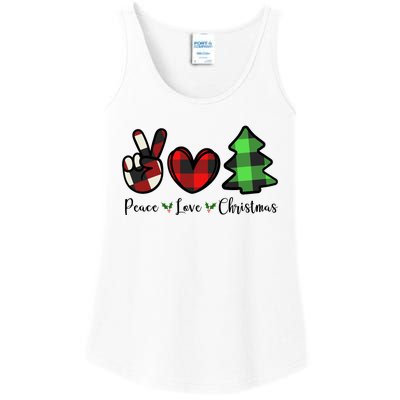 Peace Love Christmas Holiday Festive Gift Ladies Essential Tank