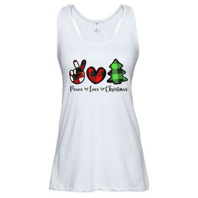 Peace Love Christmas Holiday Festive Gift Ladies Essential Flowy Tank