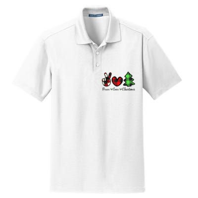 Peace Love Christmas Holiday Festive Gift Dry Zone Grid Polo