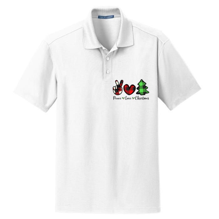 Peace Love Christmas Holiday Festive Gift Dry Zone Grid Polo