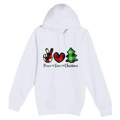 Peace Love Christmas Holiday Festive Gift Premium Pullover Hoodie