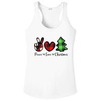 Peace Love Christmas Holiday Festive Gift Ladies PosiCharge Competitor Racerback Tank