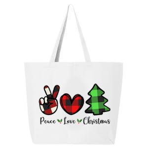 Peace Love Christmas Holiday Festive Gift 25L Jumbo Tote