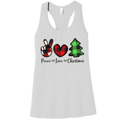 Peace Love Christmas Holiday Festive Gift Women's Racerback Tank