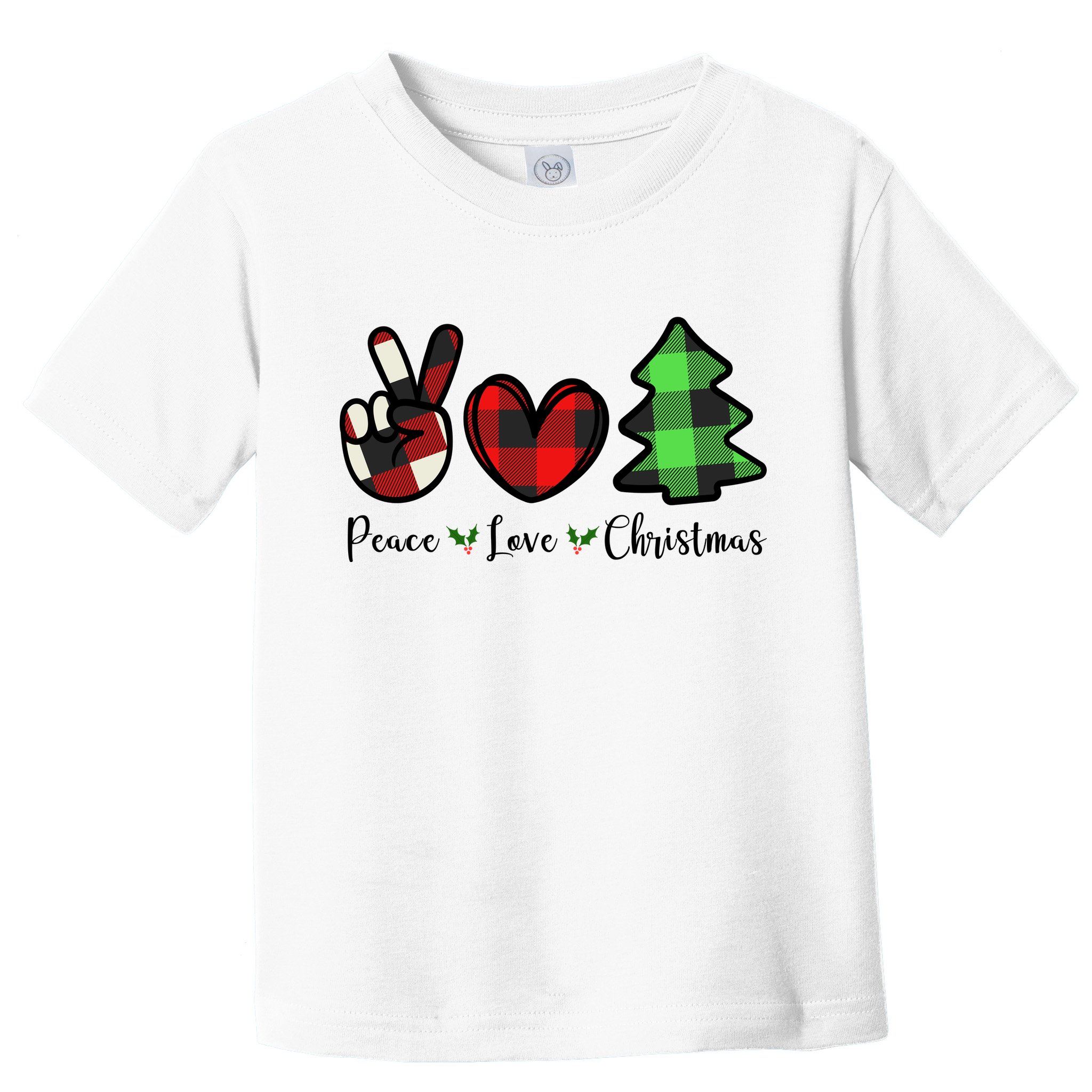 Peace Love Christmas Holiday Festive Gift Toddler T-Shirt