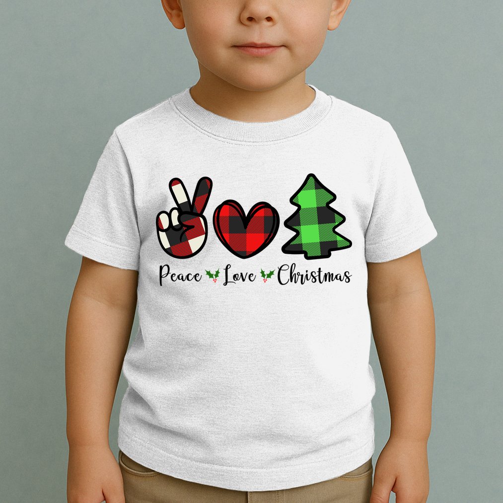 Peace Love Christmas Holiday Festive Gift Toddler T-Shirt