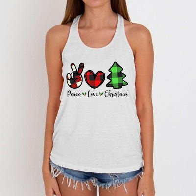 Peace Love Christmas Holiday Festive Gift Women's Knotted Racerback Tank