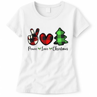 Peace Love Christmas Holiday Festive Gift Womens T-Shirt