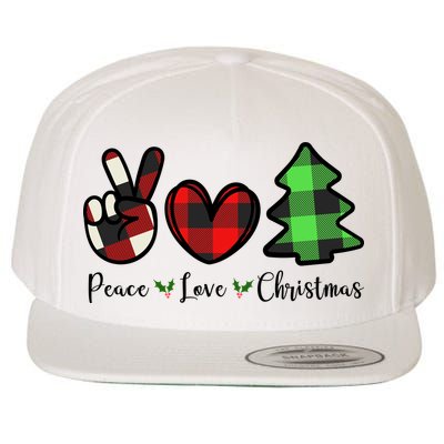 Peace Love Christmas Holiday Festive Gift Wool Snapback Cap