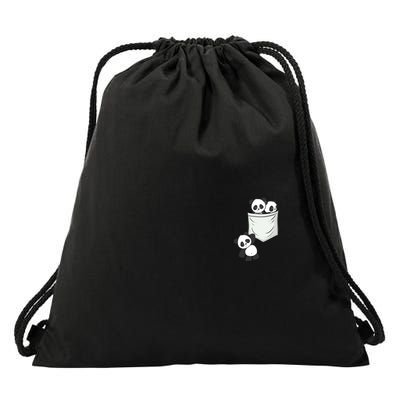 Panda Lovers Cute Kawaii Baby Pandas In Pocket Drawstring Bag