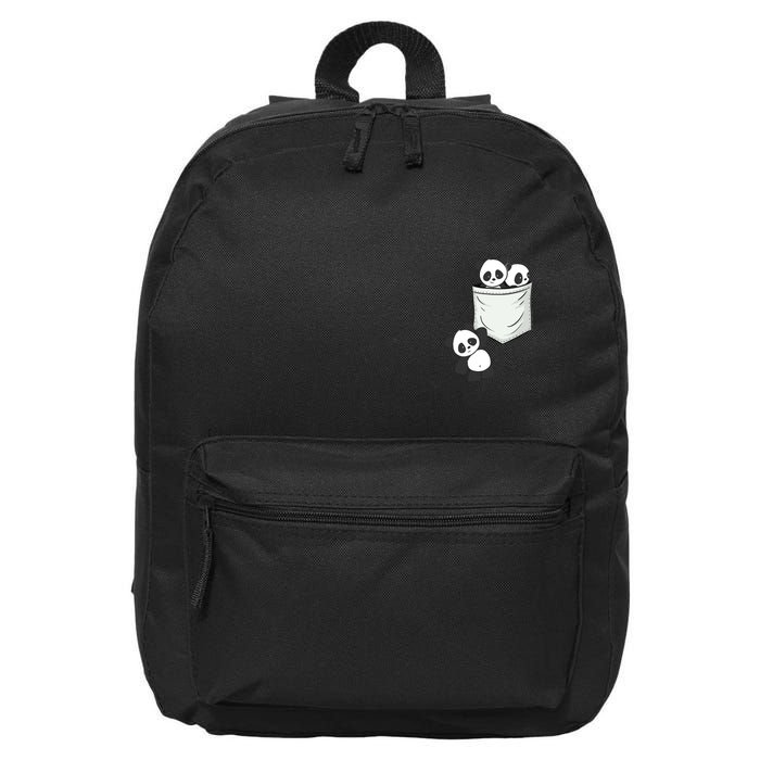 Panda Lovers Cute Kawaii Baby Pandas In Pocket 16 in Basic Backpack
