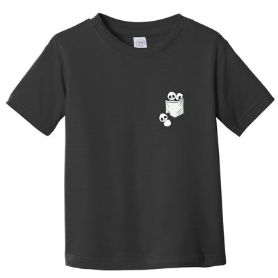 Panda Lovers Cute Kawaii Baby Pandas In Pocket Toddler T-Shirt