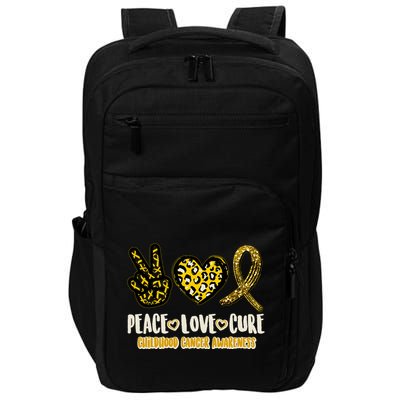 Peace Love Cure Childhood Cancer Awareness Impact Tech Backpack