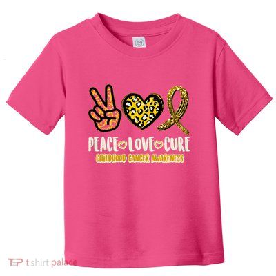Peace Love Cure Childhood Cancer Awareness Toddler T-Shirt