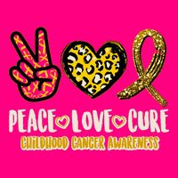Peace Love Cure Childhood Cancer Awareness Zip Tote Bag