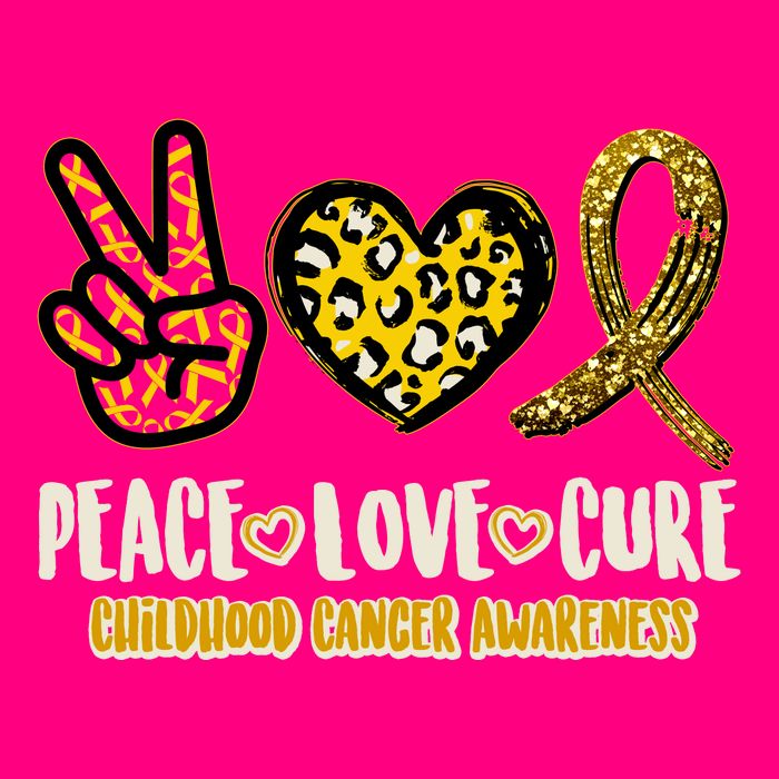 Peace Love Cure Childhood Cancer Awareness Zip Tote Bag