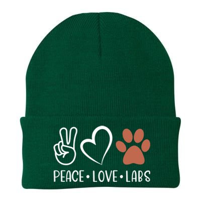 Peace Love Chocolate Labs Labrador Lab Mom Valentine's Day Gift Knit Cap Winter Beanie