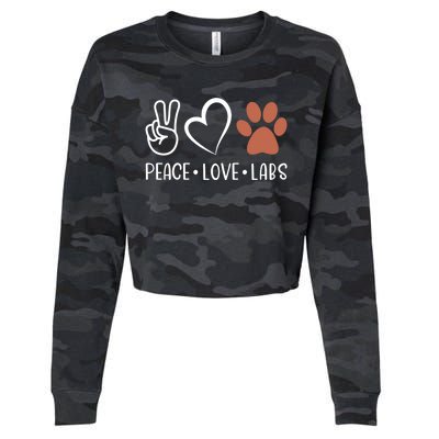 Peace Love Chocolate Labs Labrador Lab Mom Valentine's Day Gift Cropped Pullover Crew