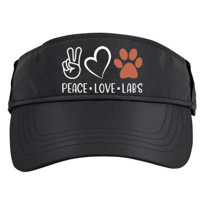 Peace Love Chocolate Labs Labrador Lab Mom Valentine's Day Gift Adult Drive Performance Visor