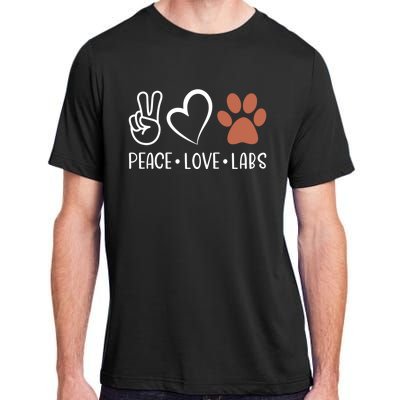 Peace Love Chocolate Labs Labrador Lab Mom Valentine's Day Gift Adult ChromaSoft Performance T-Shirt