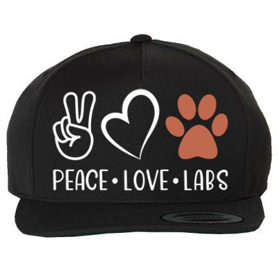 Peace Love Chocolate Labs Labrador Lab Mom Valentine's Day Gift Wool Snapback Cap