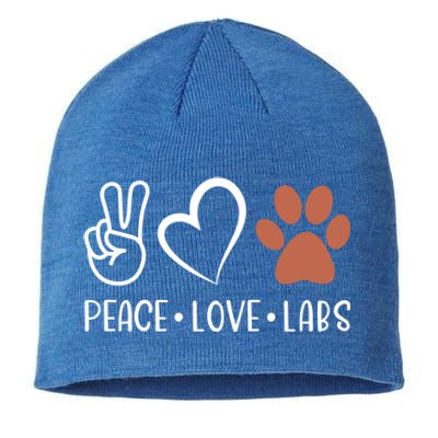 Peace Love Chocolate Labs Labrador Lab Mom Valentine's Day Gift Sustainable Beanie