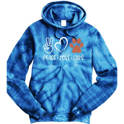 Peace Love Chocolate Labs Labrador Lab Mom Valentine's Day Gift Tie Dye Hoodie